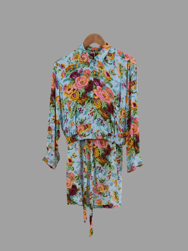 Kenzo multicolour floral rayon zip jacket and wrap skirt suit set - size M S Striped Jacket Polka Dot Jacket Floral Jacket Kenzo multicolour floral rayon zip jacket and wrap skirt suit set - size M S Striped Jacket Polka Dot Jacket Floral Jacket