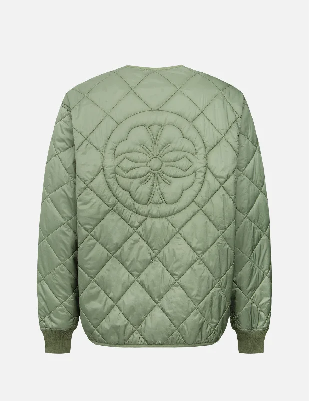 Diamond Quilted Jacket Zip Front Button Front Snap Front