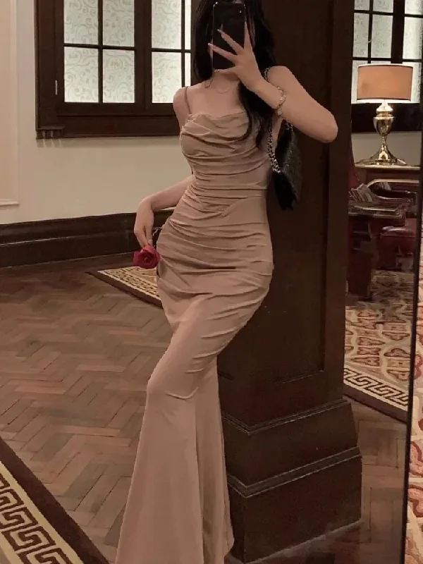 Elegant Sexy Bodycon Mermaid Dress Fashion Straps Evening Party Dress cc1608 Tunics Occasion special