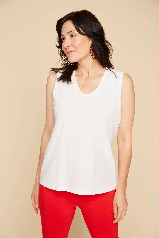 Renuar Tank Top R7780-89G-8300 White sheer tank top