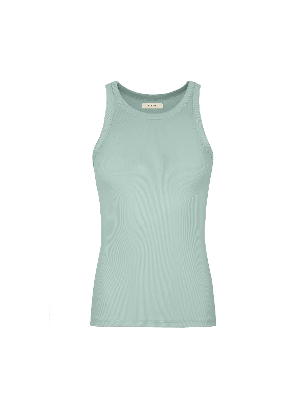 Women's 365 Lightweight Rib Tank Top—eucalyptus blue soft pink tank