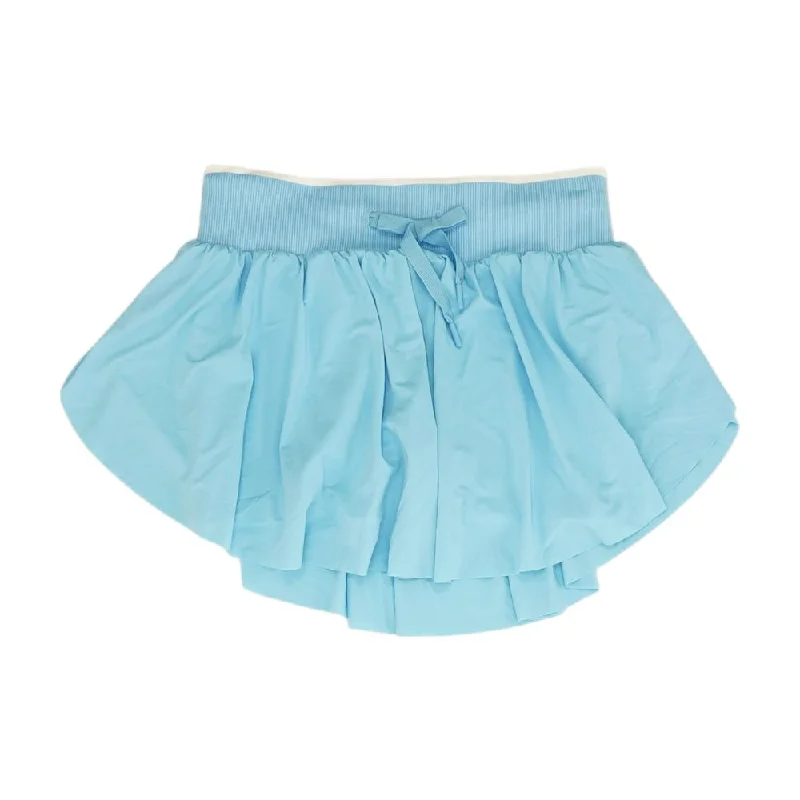 Blue Solid Active Skirt silk skirt lustrous