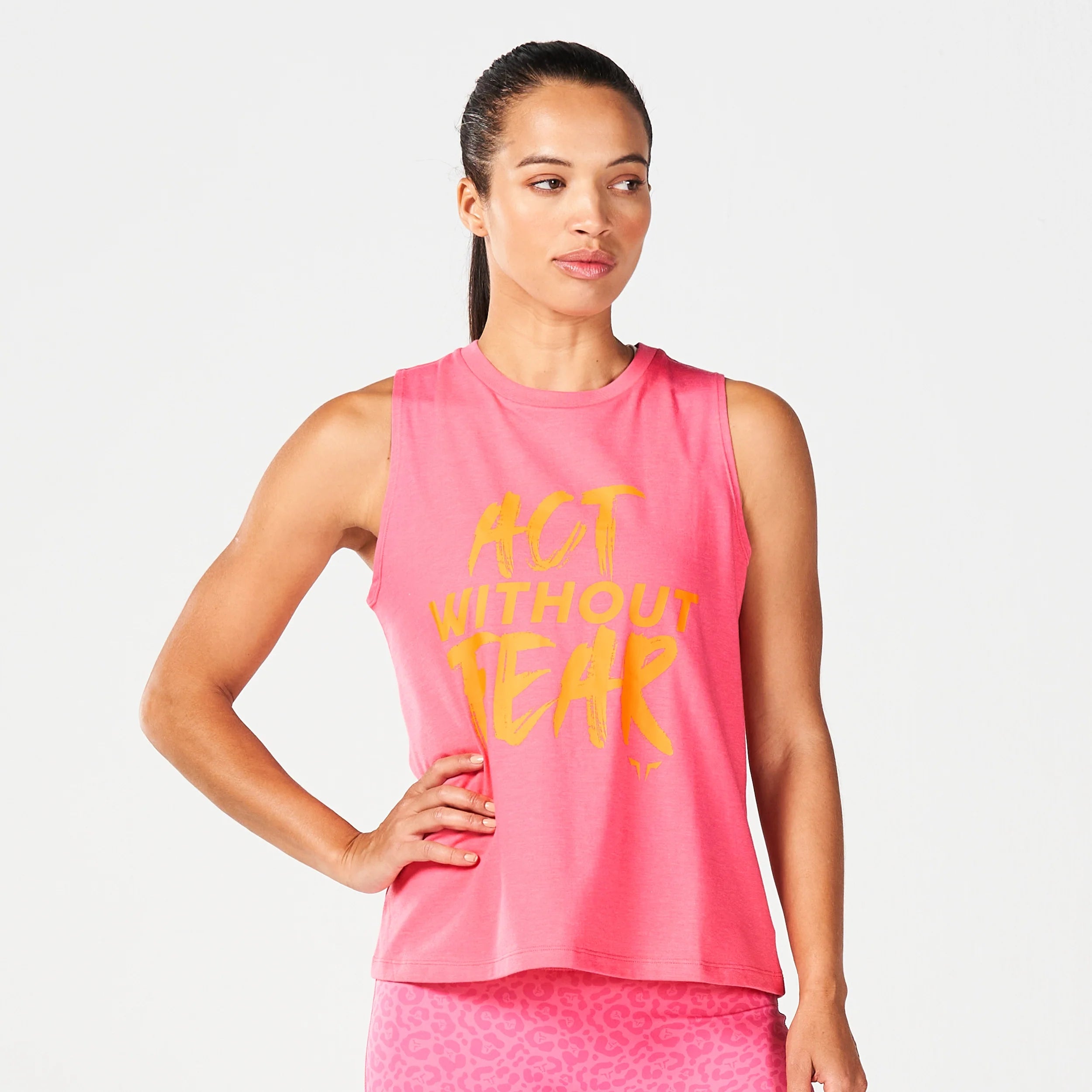 Core Belief Tank Top - Hot Pink Marl crossback tank top