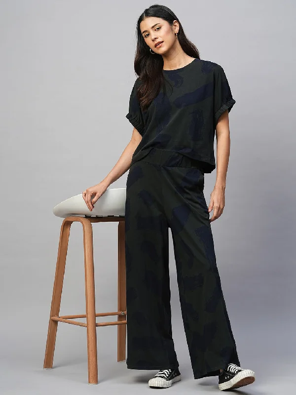 Women's Cotton Grey Loose Fit Pant Comfortable Wide-Leg Pants