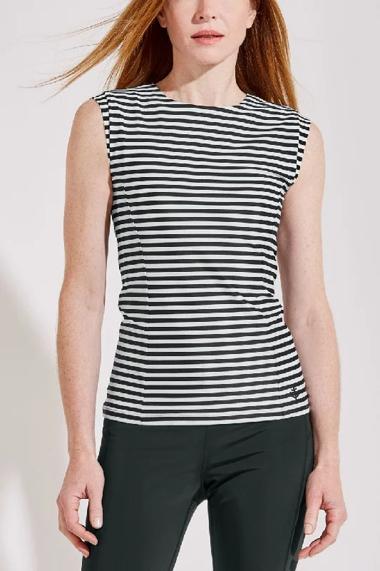 Women's Kaylana Tank Top | White/Black Stripe black tank top