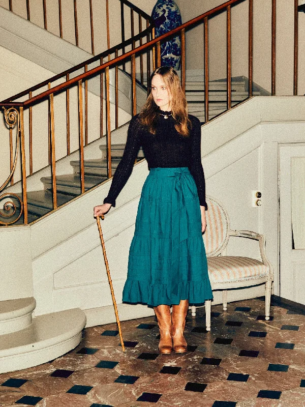 Kasia Skirt in Emerald high waist skirt