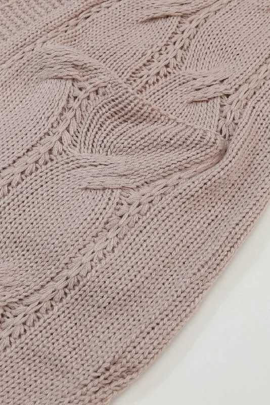 Autumn Winter Cable Knit Cardigan Faux Fur Fabric Real Fur Fabric Shearling Fabric