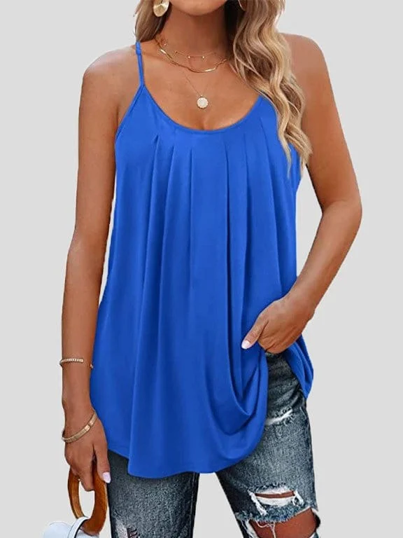 Soft Pleated Tank Top chic tank top