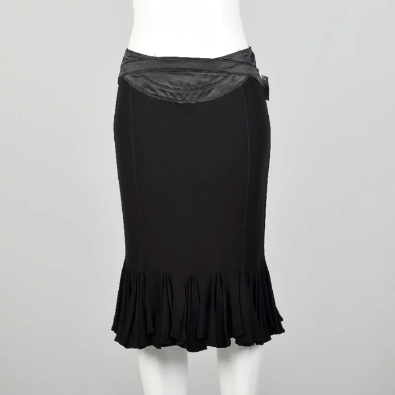 Medium Robert Cavalli Stretch Skirt Black Sexy Low Rise Just Cavalli leather skirt bold