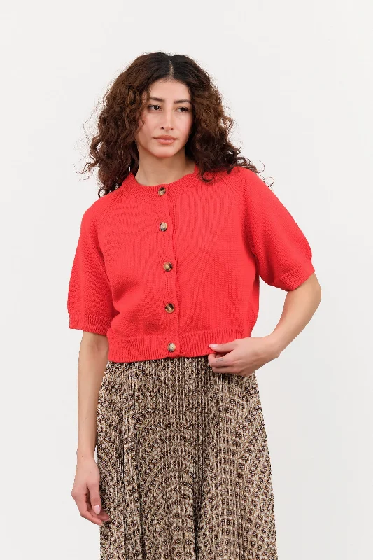 Amy Cotton Cardigan Transparent Opaque Sheer
