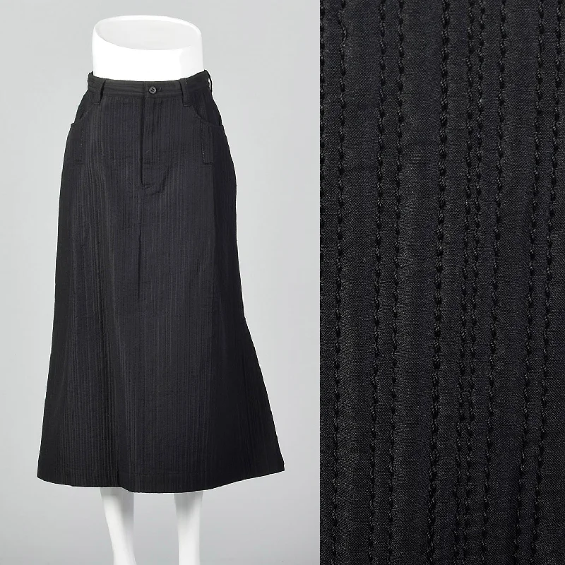 Medium Issey Miyake 1990s Topstitch Skirt midi skirt versatile
