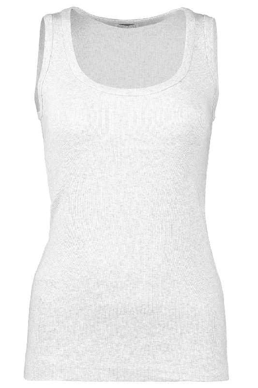 Ribbed Scoop Neck Tank one shoulder tank