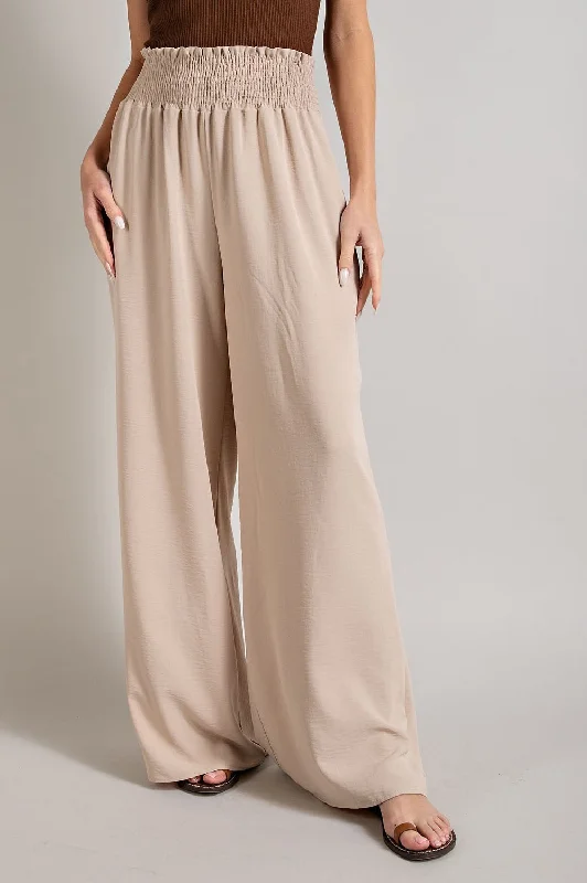 Smocked Wide Leg Pants by ee:some Cozy Knit Pants