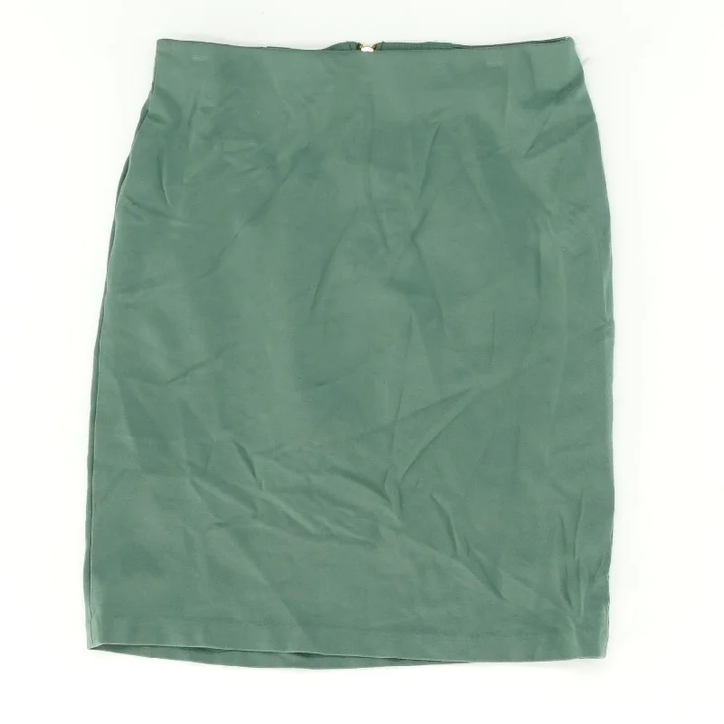 Green Solid Midi Skirt cotton skirt soft