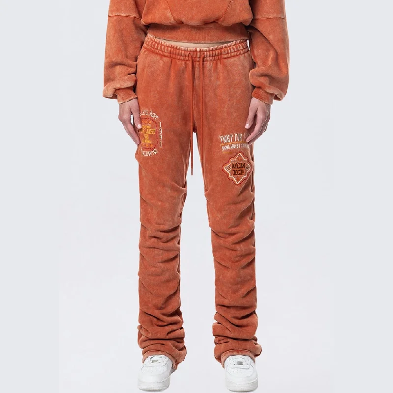 High Rise Stacked Fleece Pants - Picante Formal Wide-Leg Pants