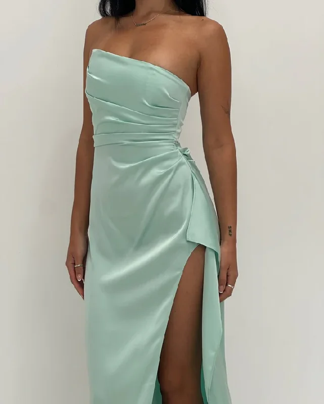 Elegant Strapless High Slit Long Prom Dress Formal Party Dress cc2040 Tunics New arrival