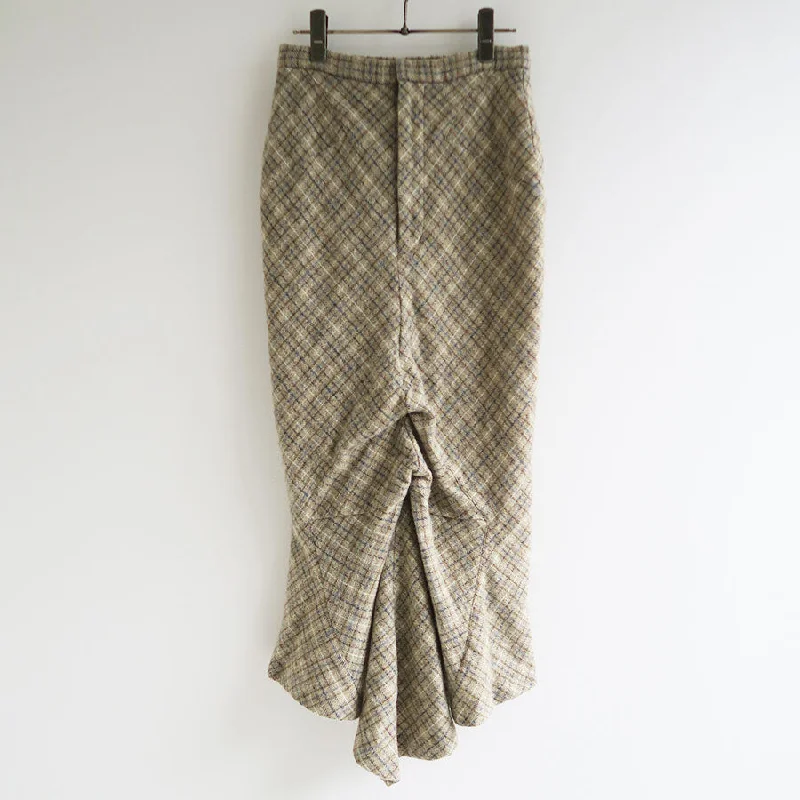 【FUMIKA UCHIDA/フミカウチダ】 <br>PLAID TWEED HOBBLE SKIRT <br>U-SK002 cashmere skirt plush