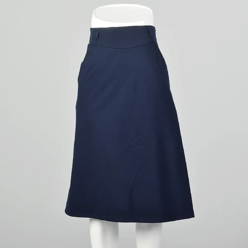 Anne Klein Navy Straight Wool Skirt wool skirt sturdy