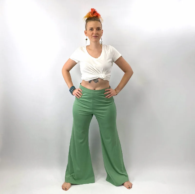 60s 70s Bellbottom Palazzo Wide Leg Stretch Pants Women's Vintage Small Miss Shaheen VFG Casual Wide Pants