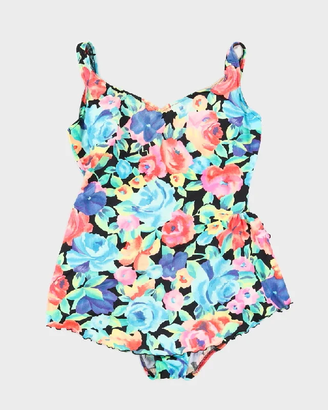 1960s Floral Vintage Swimsuit - L Mesh Swimsuit Top