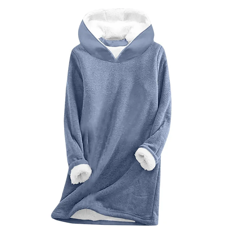 Long Sleeve Casual Thickening Fleece Sweatshirt Hoodie with V-Neck Classic Versatile Long Sleeve Casual Thickening Fleece Sweatshirt Hoodie with V-Neck Classic Versatile
