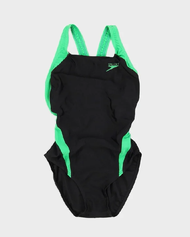Black and Green Speedo Swimsuit - S Elegant Ruffled Bikini